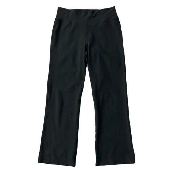 Vuori Pants - Vuori Mid Rise Elevation Performance Slim Bootcut Legging Black Heather Sz Med